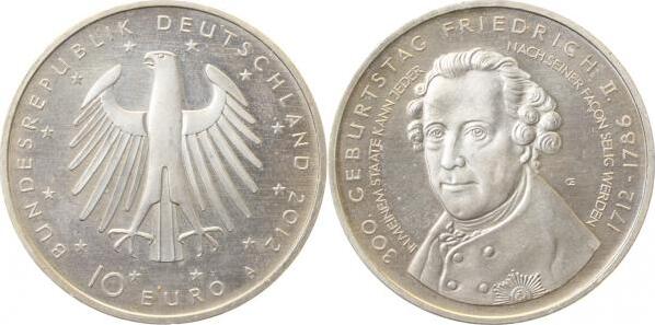 U56912A-1.5 10 Euro 2012A der alte Fritz, ein Viertel der Rndinschriift fehlt !!! J 561  