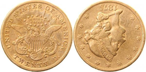 USA-1875CC-3.0-GG   1875 Carson City ss selten !!! USA  