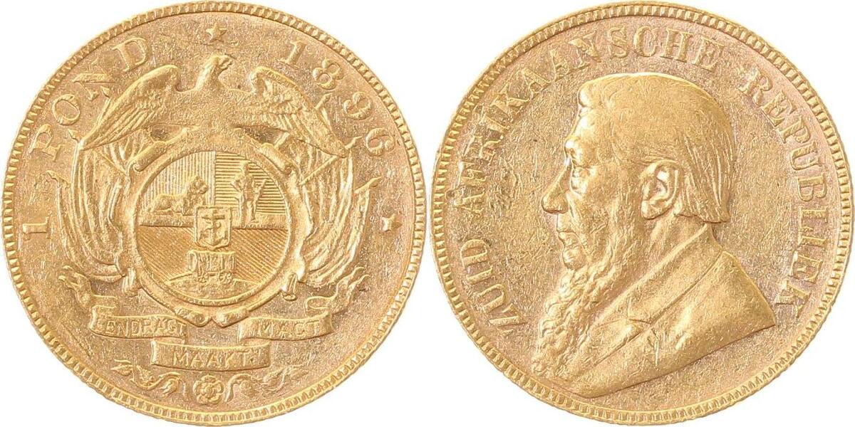 WELTM.-SA1896-b-GG   Gold S.Africa 1896 f.vz  almost EF  !!!!  