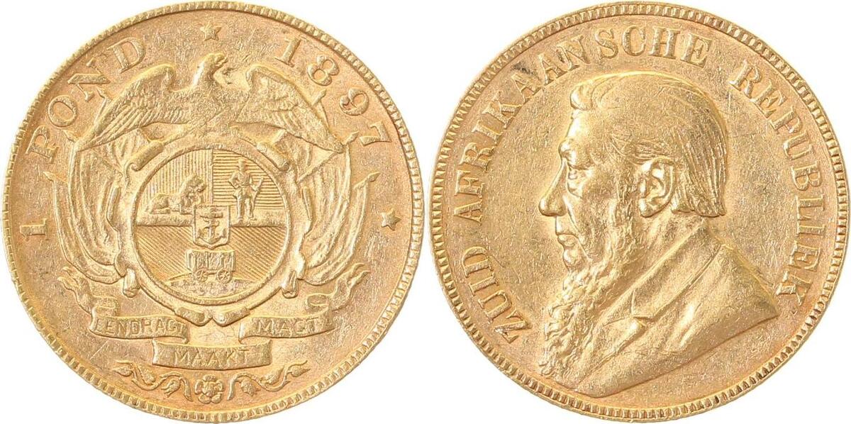WELTM.-SA1897-GG   Gold S.Africa 1897 vz, EF !!  